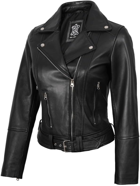 Blingsoul Womens Leather Jacket | [1300911] Angela Black, XS at